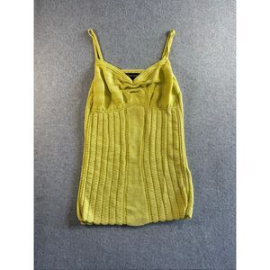 Y2K ideology lime green knit tank top L